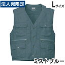 綿100%ベスト(春夏用)L ミストブルー 45610 作業服 作業着 ユニホーム つなぎ 自重堂 作業 服『代引不可』『送料無料(一部地域除く)』