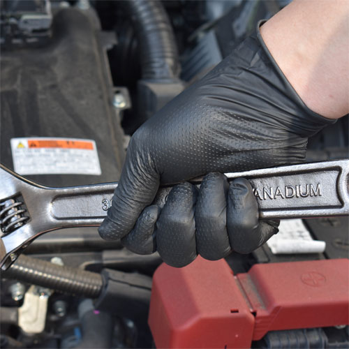 エステー モデルローブ メカニックグローブ ブラック Mサイズ 50枚入 作業用手袋 ニトリル手袋 作業用 手袋 丈夫 油作業 機械