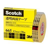 【ゆうパケット対応可】透明両面テープ 665-1-12 12mm×30m【スリーエム ジャパン】