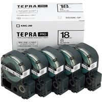 PROテープ SS18K-5P白に黒文字 18mm5個【キングジム】