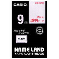 透明テープ XR-9XRD 透明に赤文字 9mm【カシオ計算機】 透明テープ XR-9XRD 透明に赤文字 9mm【カシオ計算機】