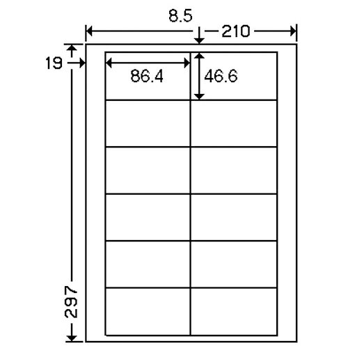 A4 Size Paper - ナナワードラベル A4/12面（500枚入）【東洋印刷】LDW12PB