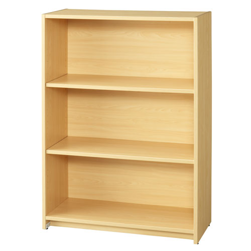 シンプルな木製デスクシリーズ「Legno（レーニョ）2」木製収納庫、ナチュラル色。オープンタイプのローシェルフ3段。よく出し入れする本やファイルなどの収納に便利です。ナチュラルな印象の木目で落ち着きのある空間に。レーニョ2シリーズのデスク、受付カウンター、アクセサリーと合わせてトータルコーディネートを実現。棚板2枚は可動棚です。●内寸：W784×D358×H1044mm　 （可動棚の奥行きはD350mmになります）●カラー：ナチュラル●棚板厚：18mm●材質：低圧メラミン化粧木質ボード、PVCエッジ●棚板可動ピッチ：32mm●総最大積載質量：60kg、棚板＝20kg（均等荷重）　 ／棚1段あたり●可動棚板2枚、アジャスター付●組立品