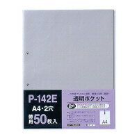【ゆうパケット対応可】透明ポケット　A4　2穴　中紙ありP142E00【テージー】