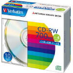 CD-RW 700MB 1-4倍速1枚×10(5ミリ) レーベル/シルバー三菱化学メディア SW80QU10V1