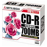 CD－R (700MB) SR80PP10 10枚【三菱化学メ