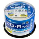 広い印刷面でレーベル印刷におすすめ。●データ用メディア●CD−R（インクジェット対応）●レーベルカラー：ホワイト●入数：50枚●対応倍速：2〜48倍速●スピンドルケース●対応機種：インクジェットプリンタJ333610