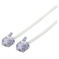 【ゆうパケット対応可】スリムモジュラーケーブル　6極4芯　ホワイト　5mMJ-5WH【エレコム】