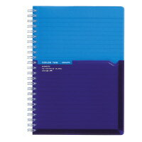 【ゆうパケット対応可】ツインリングノート　＜カラータグ＞　A5　罫幅7mm　90枚　ブルー CTス-C30B【..