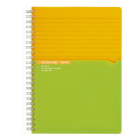 【ゆうパケット対応可】ツインリングノート　＜カラータグ＞　A5　罫幅7mm　90枚　イエロー CTス-C30Y..