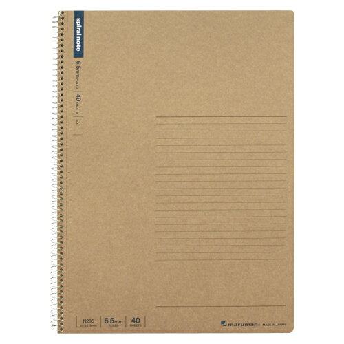 スパイラルノート A4判罫種類：6.5mm×38行中紙枚数：40枚【マルマン】N235