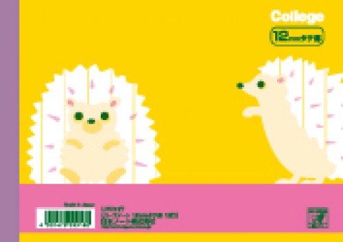 【ゆうパケット対応可】カレッジアニマル学習帳 ハーフノート 12mm縦罫　B6　30枚【日本ノート】LPH12T