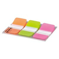 色で識別できる3色セット。丈夫で長持ちするので、頻繁に扱う書類や長期保存の書類などにおすすめです。●フィルムタイプふせん●使い切りタイプ●厚口●入数：10枚×3パッド●サイズ：縦40×横18mm●混色（ピンク、ブライトグリーン、オレンジ）J835757