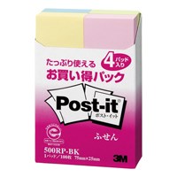 Label Paper - Post-it 再生紙ふせん 500RP-BK 混色【スリーエム ジャパン】