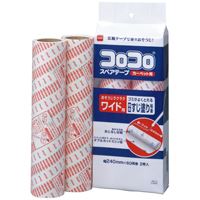 広い場所でも効率的なワイドタイプ。●粘着クリーナー●テープ寸法：幅240mm×60周●巻芯内径：38mm●材質：テープ＝すじ塗り粘着加工紙（ダブルカットミシン目入）●1パック入数：2巻J179956