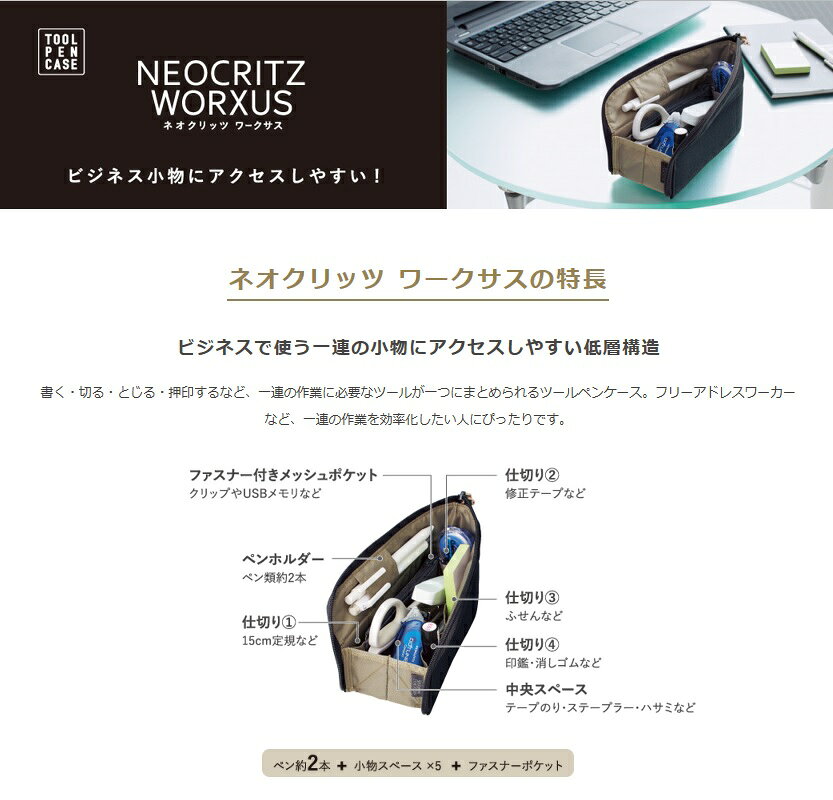 ツールペンケース＜ネオクリッツ ワークサス＞全3色【コクヨ】F-VBF215□ officeyu-10220064 オフィス ユー サンプル画像2