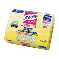 ●クイックルワイパー　業務用の取替えシート　●清掃面積の広い事業所のフローリング・ビニール床をしっかり清掃できる　●ドライタイプ　●枚数／50枚　●シートサイズ／約540×205mm　●シート材質／ポリエステル、ポリプロピレンk6414-9059