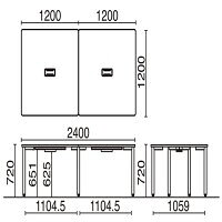 フリーアドレスデスク HY-2412A ナチュラル【ジョインテックス】幅2400×奥行1200mm×高さ720mm【メーカー直送品】【時間指定不可・夜間配送不可】【平日配送のみ】