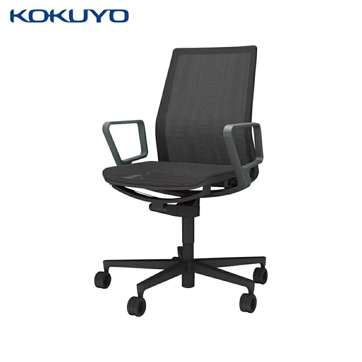 PC Chairs - 【コクヨ】デスクチェア オフィスチェア 椅子 FABRE　ファブレ C01-B151MU-BE6E61 メッシュタイプ ブラックシェル ブラック脚 サークル肘 【メーカー直送品】【時間指定不可・夜間配送不可】【平日配送のみ】