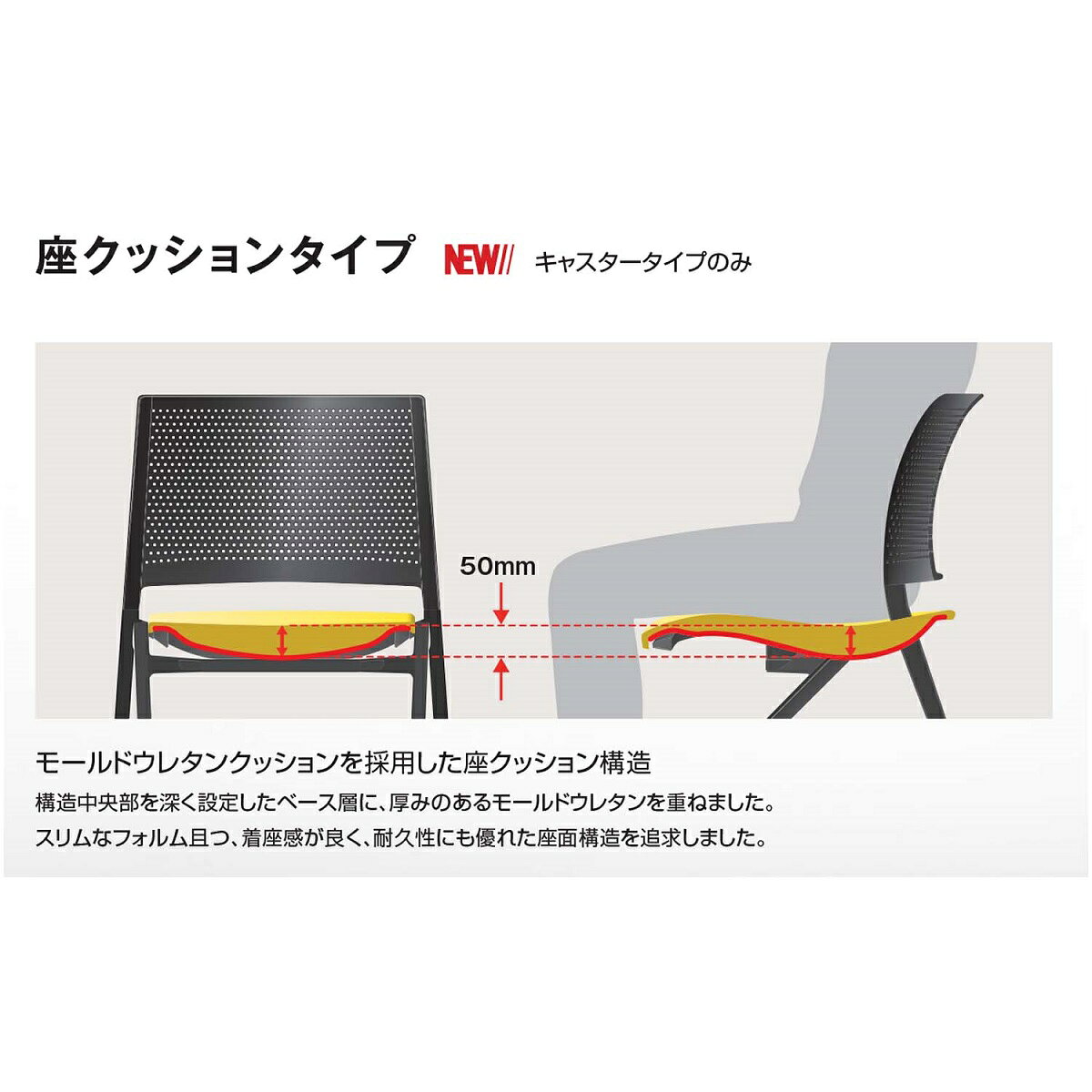 【コクヨ】会議イス ミーティングチェアSpline スプライン K11-S210 キャスタータイプ 座クッションタイプ シルバー塗装脚 【メーカー直送品】【時間指定不可・夜間配送不可】【平日配送のみ】 [2]
