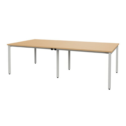 オフィステーブル MTQ20-2412W NA ホワイトフレーム【TOKIO】天板サイズ：W2400×D1200【メーカー直送品】【時間指定不可・夜間配送不可】【平日配送のみ】