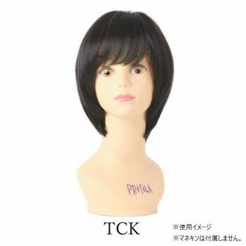 (同梱不可) ★プリシラ ミセスオールウィッグ ラウンドカールショートボブ A-114 TCK:耐熱ショコラブラック フェミニンに揺れる長めショートボブ