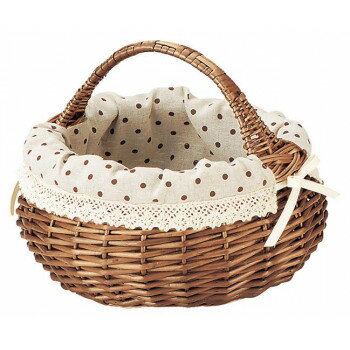 （同梱不可） 煮柳バスケット 内布付き ブラウン 64-94BR 煮柳バスケット