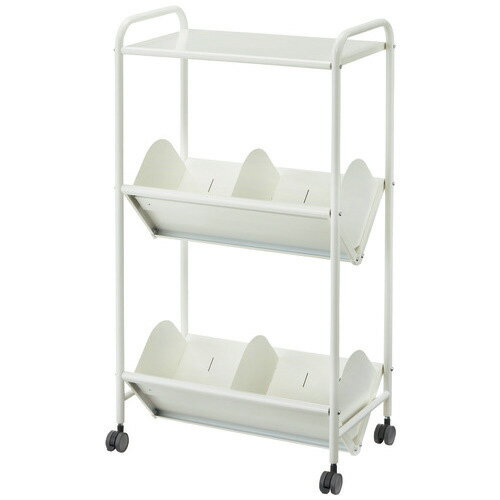 〈お客様組立商品〉ファイルワゴン〈2段天板付〉BR-2ST ホワイト幅 603mm × 奥行き 352mm × 高さ1109mm【トヨダプロダクツ】【メーカー直送品】【時間指定不可・夜間配送不可】【平日配送のみ】