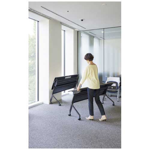 リネロ2 (Linello2) 会議テーブル ブラック脚 LD-615 WM/BK ホワイトメープル幅 1800mm × 奥行き 450mm × 高さ720mm【プラス】【メーカー直送品】【時間指定不可・夜間配送不可】【平日配送のみ】 [2]