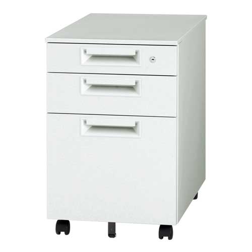 サイドキャビネット3段 JS-046SC-B3 ホワイト【プラス】【メーカー直送品】【時間指定不可・夜間配送不可】【平日配送のみ】