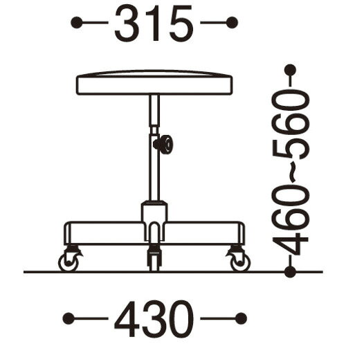 キャスター付作業チェア サイドチェア 丸イス RD-5KC グレー幅 430mm × 奥行き 430mm × 高さ460mm【ジョインテックス】【メーカー直送品】【時間指定不可】【平日配送のみ】 [2]