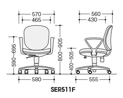 【ナイキ 法人様限定商品】ワークチェアー (ループ肘付) SER511F【ナイキ NAIKI】※2色よりお選びください外寸法(W×D×H):585×560×800【メーカー配送エリア内限定品】【個人宅への配送不可】【時間指定不可】【平日日中配送のみ】 [3]