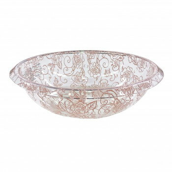 （同梱不可） センコー クリアローズ ウォッシュボール 洗面器 Sサイズ(直径:約25cm) ピンク 73800 全体に隙間なくバラの花とつる葉をデザインしたウォッシュボール