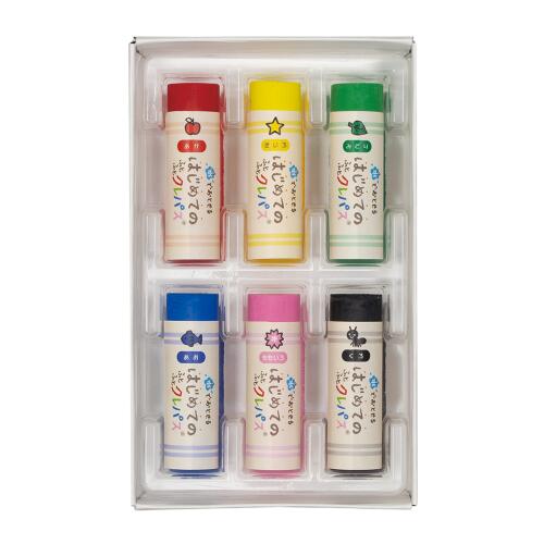 【ゆうパケット対応可】水でおとせる　はじめてのふとふとクレパス 6色　WPL6【サクラクレパス】
