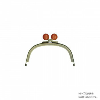 （同梱不可） INAZUMA イナズマ 丸型玉付小物がま口口金 アンティークゴールド 横幅約10cm 102 赤 BK-1..