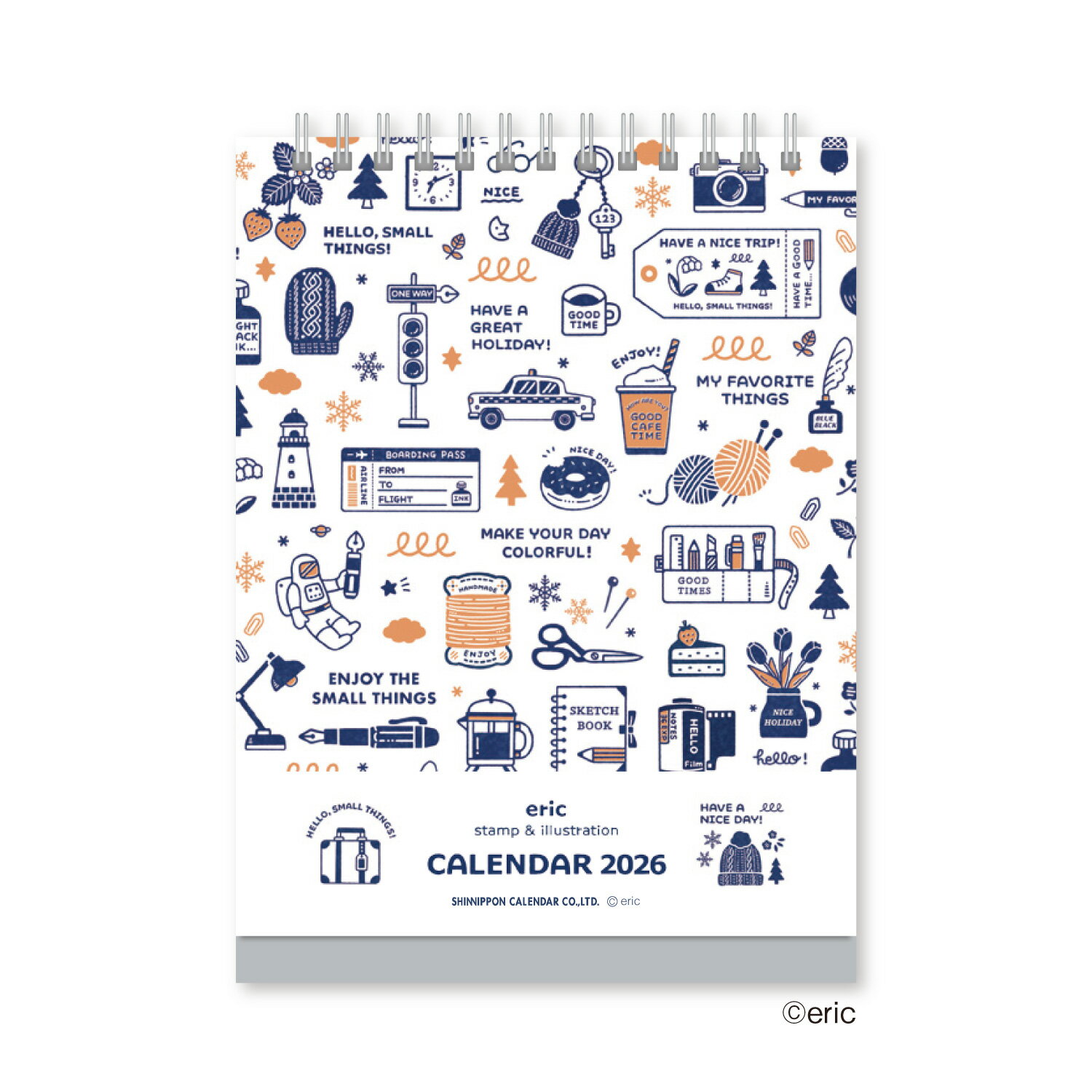 【ゆうパケット対応可】eric 卓上 ＜2026年版＞カレンダー NK-4200【新日本カレンダー】サイズ：H180×W..