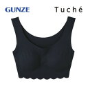 (同梱不可) グンゼ ブラトップ Tuche(トゥシェ) 縫い目ゼロハーフトップ スミクロ M TB2555N 縫い目が無いから締め付け難く楽な着心地(4)