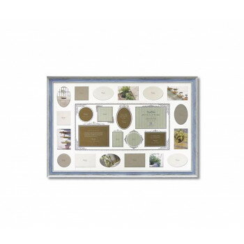 （同梱不可） 24フォト ナチュラルロハス フォトフレーム ブルー NF-10008 大収納フォトフレーム