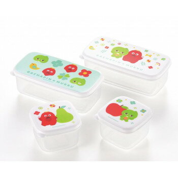 （同梱不可） タマハシ ガチャピン・ムック シール容器4pcセット GM-106 ガチャピン、ムックが北欧風の..