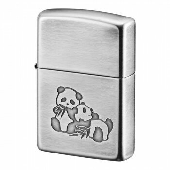 （同梱不可） ZIPPOライター 双子パンダ 80046 仲良くじゃれあう双子パンダ柄のZIPPO
