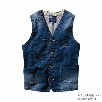 （同梱不可） 桑和 1472-16 ベスト Mサイズ ミッドインディゴ(557) Dandy Dad 優れた吸汗性