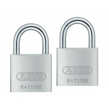 （同梱不可） ABUS(アバス)　TITALIUM南京錠(同一キー) 30mm 6本キー BP64TI30KA2 00721295 南京錠の定番。新素材で軽量化を実現。