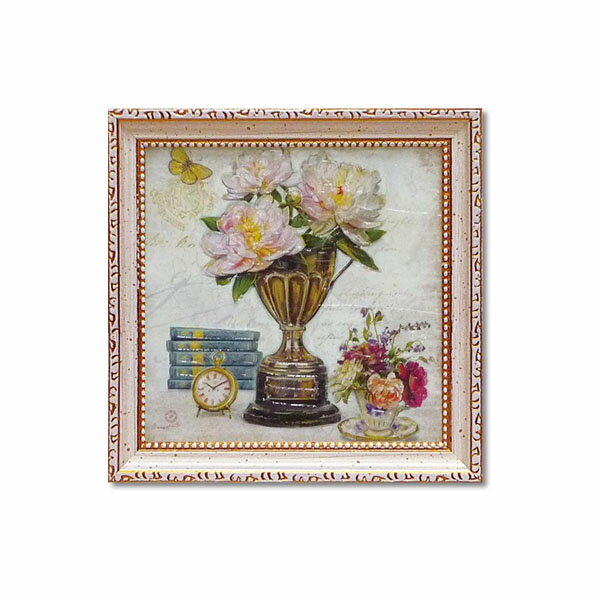 （同梱不可） ユーパワー ミニゲル アートフレーム チャド バレット 「ヴィンテージ エステート フローラル2」 CB-02016 飾りやすいミニサイズ。
