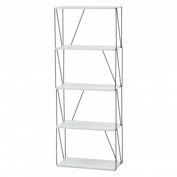 （同梱不可） 不二貿易 C/D:67328 EZBOワイヤーラック5段 60幅 ホワイトオーク スタイリッシュなワイヤ..