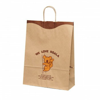 （同梱不可） 自動手提袋 HV140 コアラ 50枚 XZK00882 レトロ可愛いコアラのイラストが目を惹く手提げ紙袋