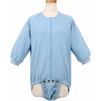 （同梱不可） 竹虎　フドーボディースーツ　水色　105604・L ご本人では開けにくいアイデアホックを採用!!