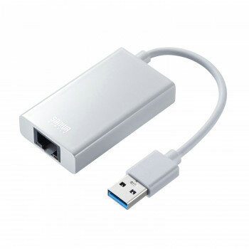 (同梱不可) サンワサプライ USB3.2-LAN変換アダプタ USBハブポート付 ホワイト USB-CVLAN3WN USBハブ1ポート付きで、各種USBデバイスを接続できます