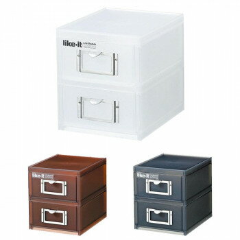 （同梱不可） 吉川国工業所 Life Module 収納ケース A6ファイルユニット(浅)2段 MX-62　ホワイト 身の回りの小物をひとまとめに収納!!