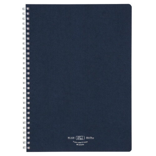 【ゆうパケット対応可】ソフトリングノート　A罫（普通横罫）　B5　80枚　紺ス-SV608A-DB【コクヨ】