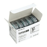 テプラPROテープカートリッジ 5個入り　透明に黒文字　12mm幅×8m ST12K-5P【キングジム】